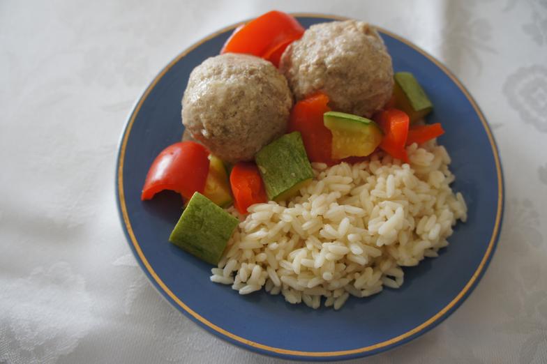 Turkey Meatballs, veggies and rice